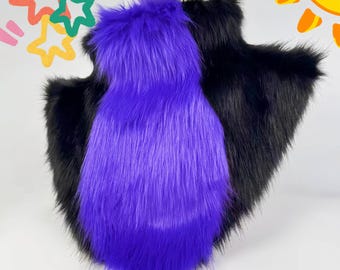 Cuello de piel bicolor empalmado: ¡Personaliza cualquier patrón! Cuello esponjoso para disfraz de Halloween.