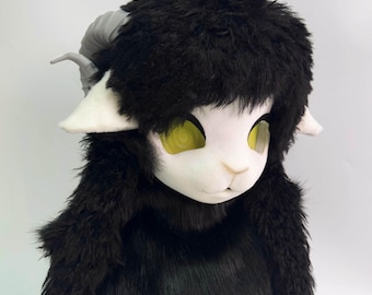 Black Goat Head, Handmade Fursuit Commissions, Accept Installment Payments