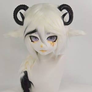 Masque Kig Chèvre Grande Corne, Masque Kigurumi Premade, Art Furry, Commande De Masques Fursuit, Masque Kigurumi Fursuit, Cadeau Pour Fille