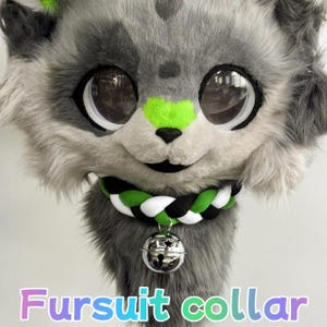 Fursuit Collar: Braided Furry Costume Necklace with Bell