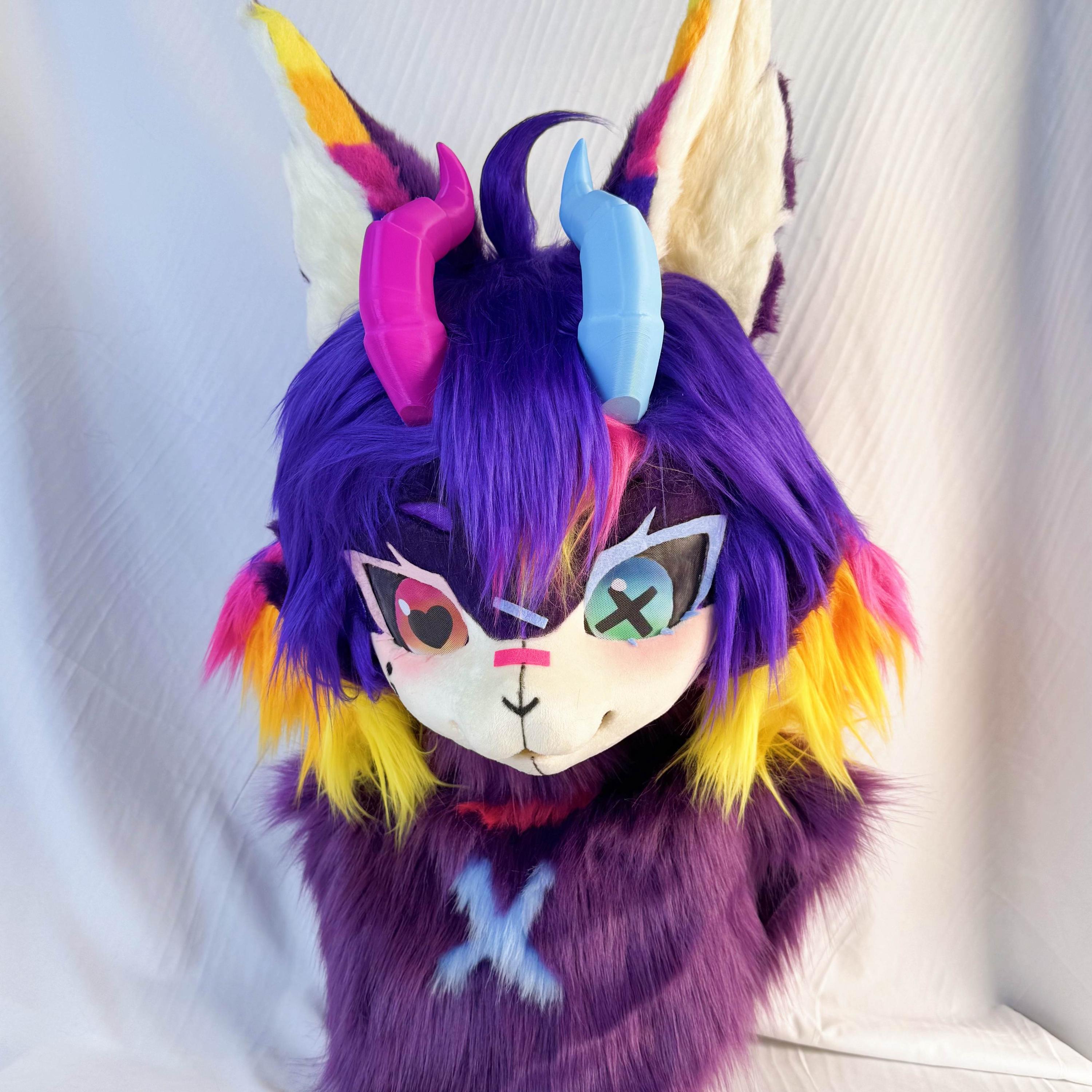 Cyber Dragon King, Kigurumi Head Base Commission, Fursuit Fox Mask