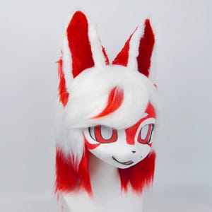Red Lion Kigurumi Mask: Custom Fursona Cosplay Fursuit