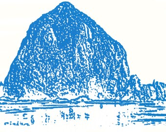 HAYSTACK ROCK Silkscreened Limited Edition ORIGINAL Signed Print