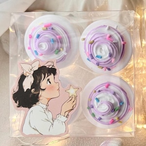 Decoden Cupcake Storage Jars, Sample Skincare Jars, Kawaii Trinket Boxes, Mini Screw Top Containers, Craft + Jewelry Organization, Set of 4