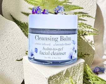 Lavender Cleansing Balm, Makeup Remover, Waterless Face Cleanser, Balm to Milk Face Wash