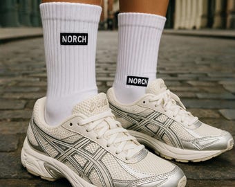 NoRch Classic Crew Cushion Socks White, Best for Athletic and Running