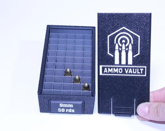 Tactical Ammo Storage Box  9x21 / 9mm / 9x19 – 50 Rounds | Rugged Handmade Case for Range, EDC & Outdoor Use,present shooter, range,ipsc