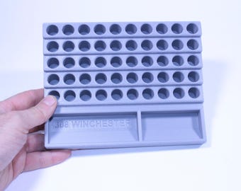 50-Round Reloading Tray .308 Win / 7.62 NATO | Stepped Layout + Side Trays, Ammo Holder for Bench Reloading & IPSC Shooters