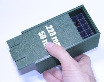 Tactical Ammo Storage Box – 50 Rounds | .223 Rem / 5.56 NATO | Rugged Handmade Case for Range, EDC & Outdoor Use,present shooter, range,ipsc