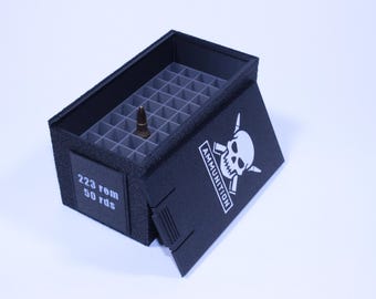 Tactical Ammo Storage Box – 50 Rounds | .223 Rem / 5.56 NATO | Rugged Handmade Case for Range, EDC & Outdoor Use,present shooter, range,ipsc