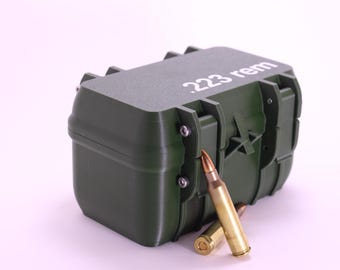 Scatola Porta Munizioni .223 Rem / 5.56 NATO – 50/100 Colpi |  Artigianale, Accessorio Tiro Sportivo, EDC, Outdoor, Poligono; Anche custom