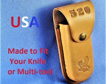 Personalized Leather Multi-Tool Case: Custom Made-to-Fit Knife Sheath