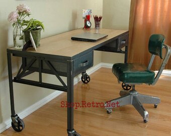 French Industrial Adjustable Height Desk Vintage Work Table Etsy