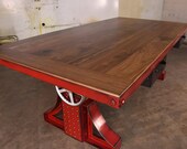 Vintage Industrial Crank Desk / Bronx Adjustable Height Table