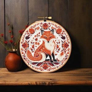 Fox (4) Nature Landscape Cross Stitch Pattern - Instant Digital Download