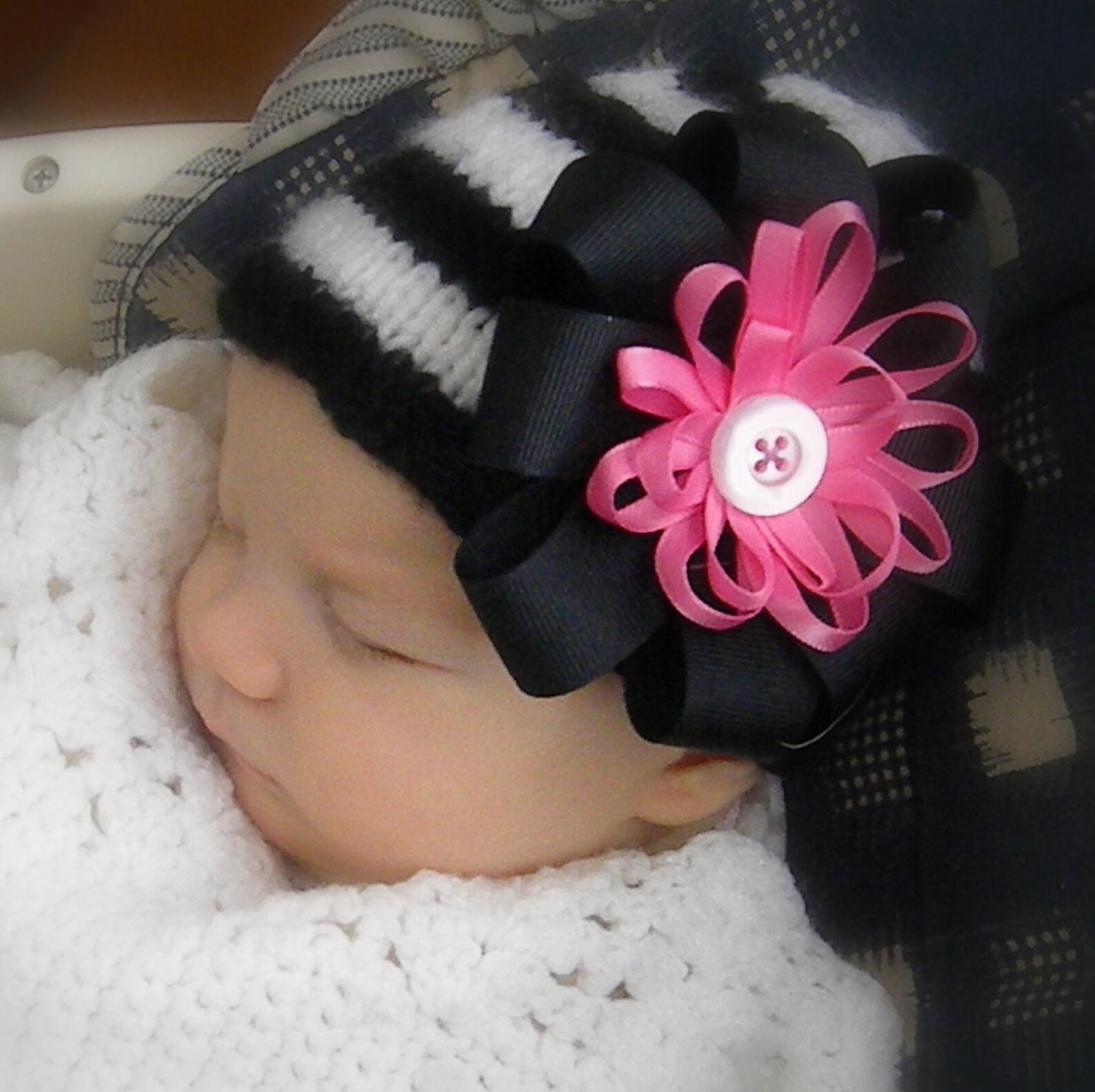 Newborn Girl Beanie Hat Etsy