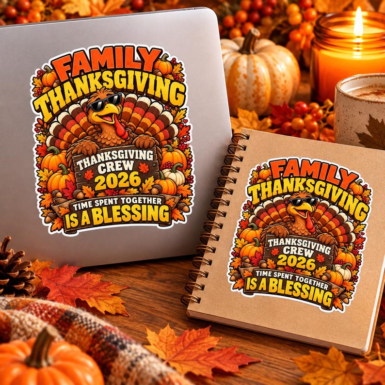 Notebook R Cartoon Family Thanksgiving 2026 PNG, Thanksgiving Crew Turkey Design, Time ...