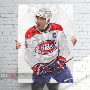 Nick Suzuki Captain Poster/Canvas | Hockey Man Cave Art, Carey Price Sports Room Decor, Fan gifts, Digital Download