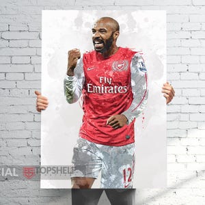 Thierry Henry Arsenal Poster/Canvas | Football/Soccer Man Cave Art, Sports Room Decor, Digital Files Available