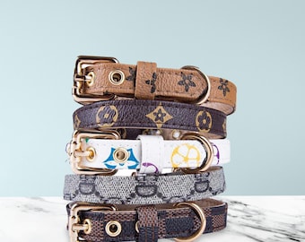 PU Leather Dog Collar and Leash Set, Waterproof Pet Collar, Adjustable Walking Dog Rope, Anti-Wear Durable Pet Accessories