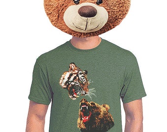 Bear Sitting by Tree Men/'s Novelty T-Shirt