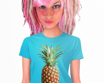 hawiian pineapple t-shirt for women teen surfers cool artsy fun gifts for mom wife college student beach wear tropical fruit t-shirt s-2x