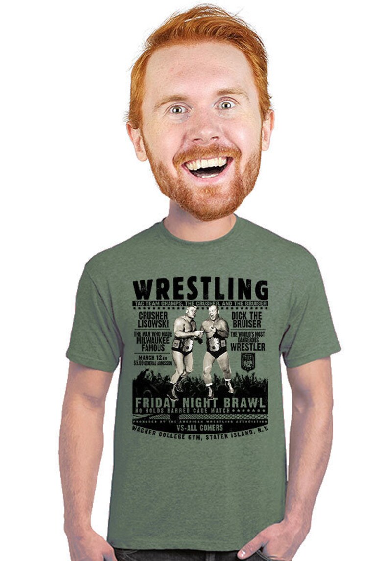 Wrestling tshirt old school retro tee The crusher the Etsy