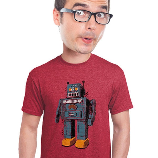 robot t-shirt, geeky, nerdy, sci-fi robot fan, geekery, novelty tee, gift for students, robot, vintage robot tshirt, retro toy robot, s-4xl