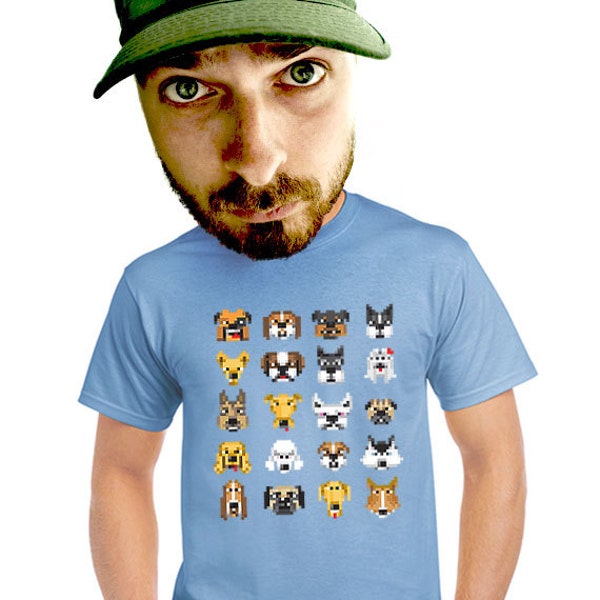 pixelated dog show shirt dog lovers mens t-shirts gift for techie geeks dog owner animal fans of dogs hip nerdy funny apesnort t-shirt s-4xl