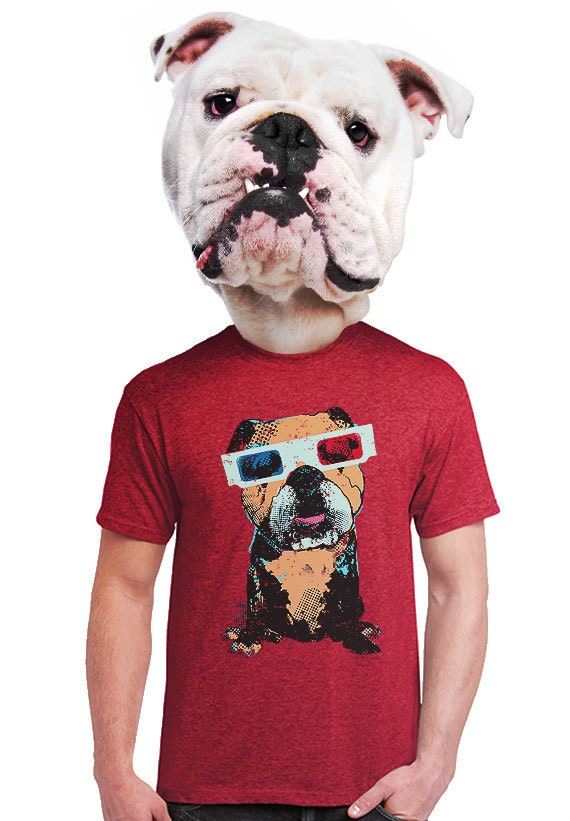 Bulldog T shirt Cool Bulldog 3d Glasses English Bulldog Gift for Men for Colege Student Dog Lovers Tshirt Animal Lover Quirky S 4xl Etsy Australia