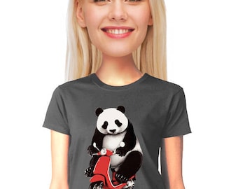 panda t-shirt, geeky, scooter t-shirt, vespa, animal lover, motorcycle t-shirt, chinese panda, for student, quirky, graphic tee, sale, s-2xl
