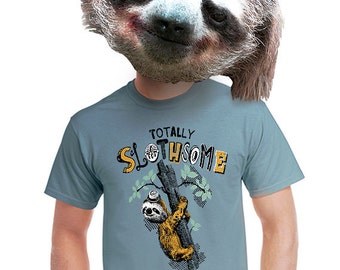 totally slothsome t-shirt art original design sloth t shirt trendy tshirt for sloths men funky gift for dad teens geek nerd college kid s-4x