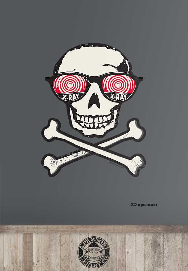 Skull Tshirt Funny Xray Glasses Kids Tshirt for Biker Pirate Etsy