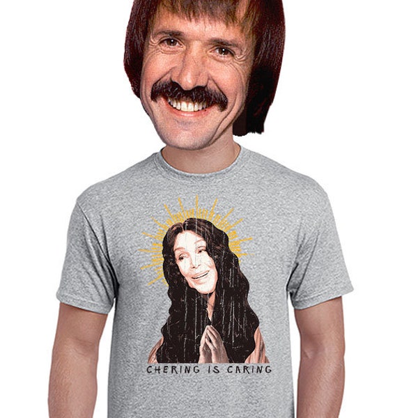 cher, music t shirt, band t-shrt, sonny and cher, sharing is caring, geeky, funny gift, pop music, novelty t shirt, rock and roll, s-4xl