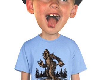 sasquatch shirt skater bigfoot t-shirt fantasy myths monsters illutrsted funny bigfoot t-shirt for for edgy kids skateboarders bigfoot fans