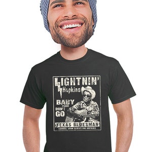 Blues T-shirt, Lightnin' Hopkins, Blues Music, Band T-shirt, Rock ...