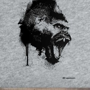 ape t-shirt mens snarling gorilla wild animal ape safari gifts for africa gorillas fan hip cool tshirt monkey apes edgy uinsex men t-shirt image 2