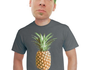 pineapple t-shirt men's hawaiian shirt cool artsy tropical shirt hawaii tiki bar maui oahu waikiki kauai  beachy shirts surfer tees s-4xl
