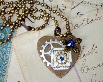 Steampunk Heart  Necklace  9 13