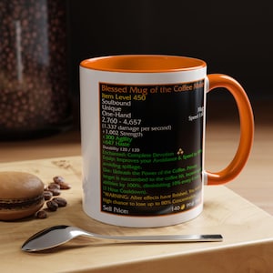 Legendary loot - Blessed Mug of the Coffee Maker - MMORPG Gaming Mug - RPG Coffee Stats Mug - Coffee Mug Game Statistics image 6