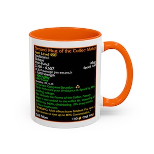 Legendary loot - Blessed Mug of the Coffee Maker - MMORPG Gaming Mug - RPG Coffee Stats Mug - Coffee Mug Game Statistics image 3