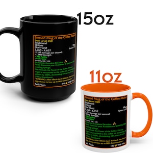 Legendary loot - Blessed Mug of the Coffee Maker - MMORPG Gaming Mug - RPG Coffee Stats Mug - Coffee Mug Game Statistics image 4