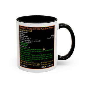 Legendary loot - Blessed Mug of the Coffee Maker - MMORPG Gaming Mug - RPG Coffee Stats Mug - Coffee Mug Game Statistics image 7