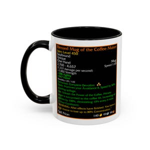 Legendary loot - Blessed Mug of the Coffee Maker - MMORPG Gaming Mug - RPG Coffee Stats Mug - Coffee Mug Game Statistics image 8