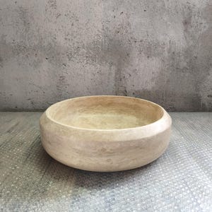 Travertine Beveled Round Marble Sink