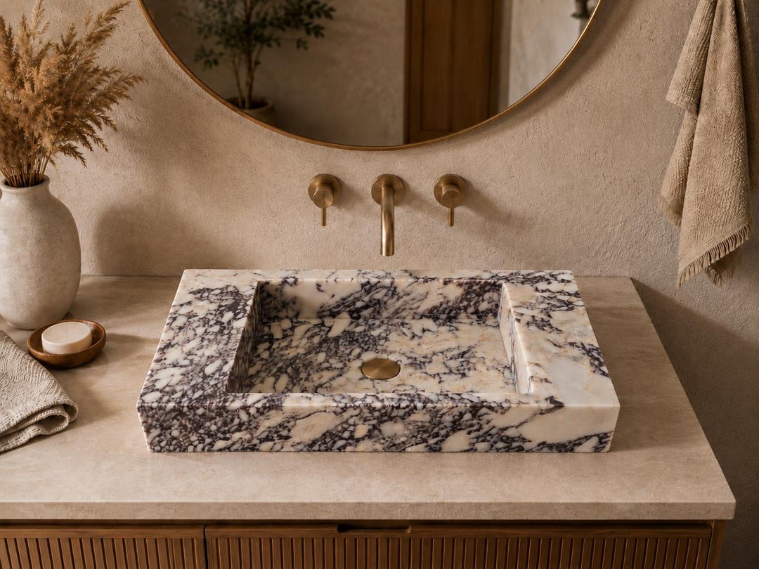 Violet Marble Rectangular Straight Edge Sink - Etsy
