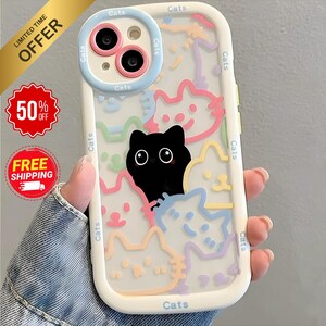 Süße Katze iPhone Handyhülle 3D Cartoon weiche Silikonhülle | Kratzfest, rutschfest | Für iPhone 16 15 14 13 12 11 XR X XS Max 7 8 SE