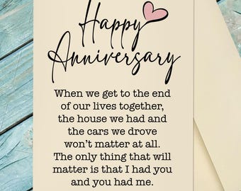 Anniversary Greeting Card / Happy Anniversary Card  / Anniversary Card Husband / Anniversary Card Wife / Customize Option Greeting Card