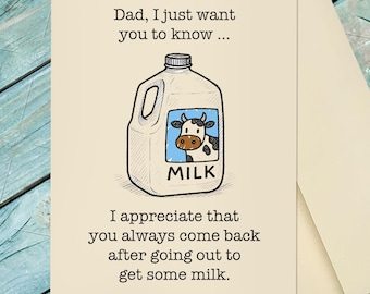 Appreciating Dad Card / Card For Dad / Father's Day Card / Dad Birthday Card / Funny Card / Custom Option Card