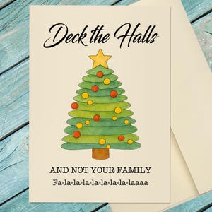 Funny Christmas Greeting Card / Deck the Halls Christmas Card / Funny Christmas Card / Funny Santa Card / Custom Christmas Card